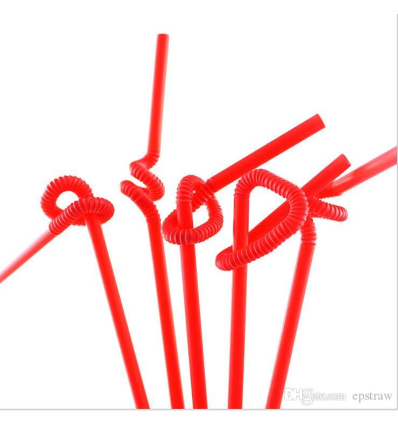 PAJITA FLEXIBLE 24 CM. ROJO 6 * 1000 U.