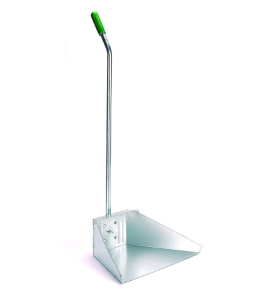 RECOGEDOR GALVANIZADO CON PALO Y MANETA AZUL