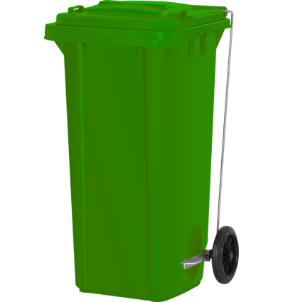 CONTENEDOR CON PEDAL VERDE COMBO 120 LTS.
