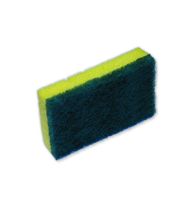 ESTROPAJO VERDE CON ESPONJA 9 X 14 CM. CELEA