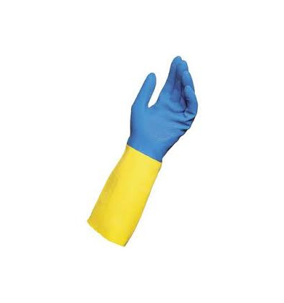GUANTE DUO-MIX ALTO 405 AZUL-AMARILLO T/7