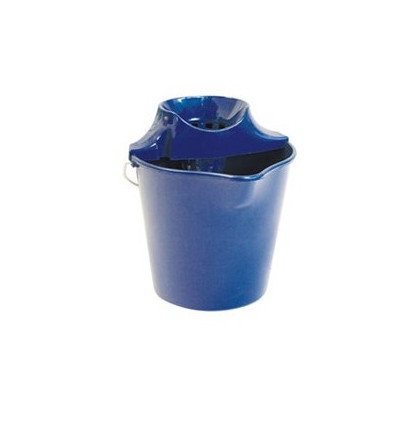 Cubo con escurridor 13 lts. Con pico, plastico reciclado, azul.